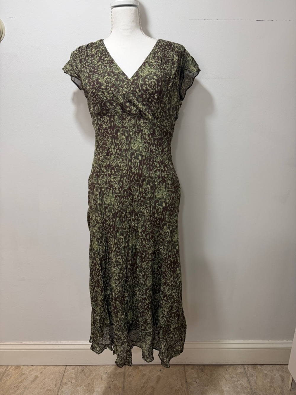 Vintage Y2K Lizzie McGuire V Neck MIDI‎ Dress floral BRATZ Bodycon Retro 90s hip